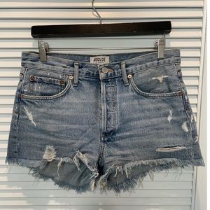 Agolde denim shorts, Parker, color: swapmeet